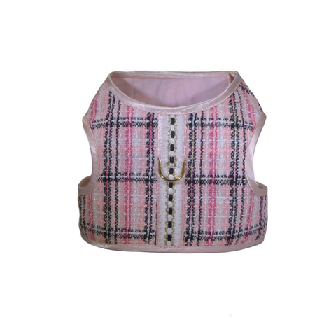 harness for dogs pink tweed