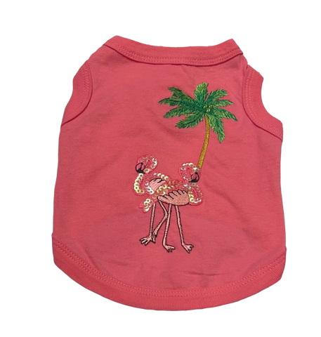 flamingo dog tee for dogs