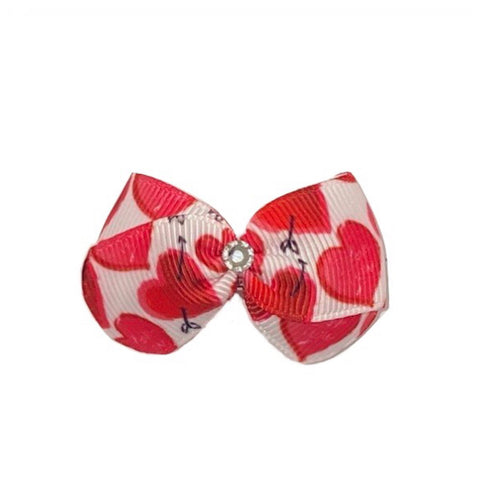 Red heart dog hairbows