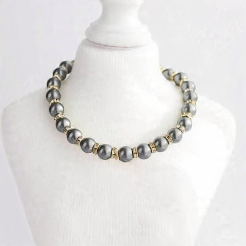 Pearls Charcoal Blue