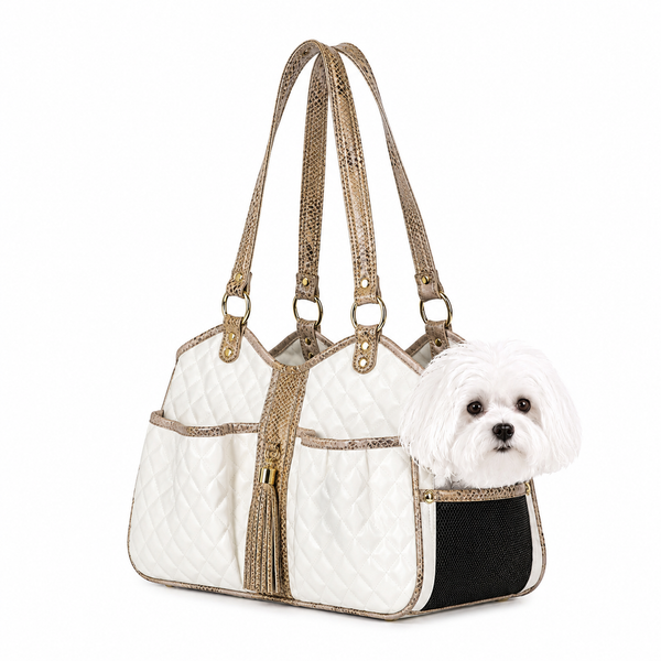 Bella White Snakeskin
