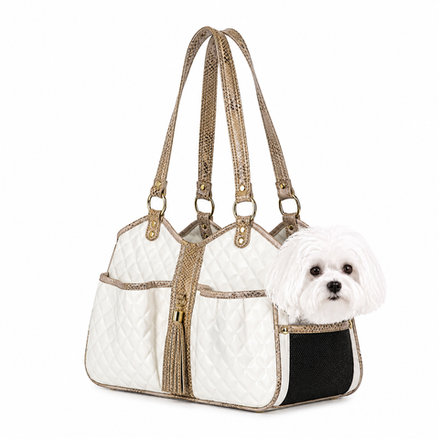 Bella White Snakeskin
