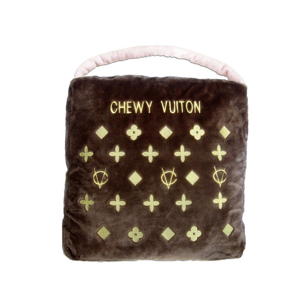 Chewy Vuiton Dog Purse Toy Red Trim